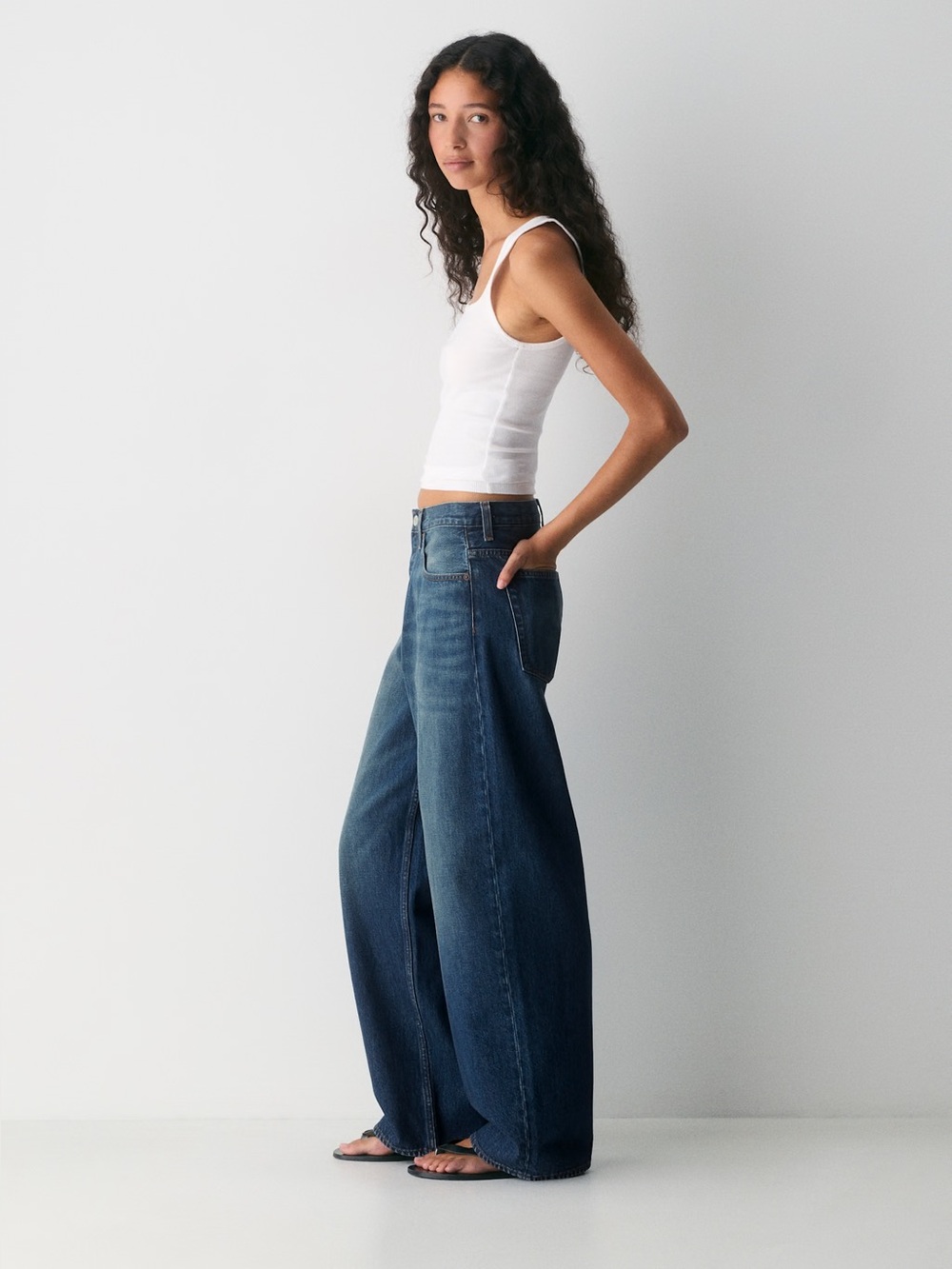 Aritzia Denim Forum 003 Relaxed Lo-Rise Baggy Jean size 29 medium wash blue